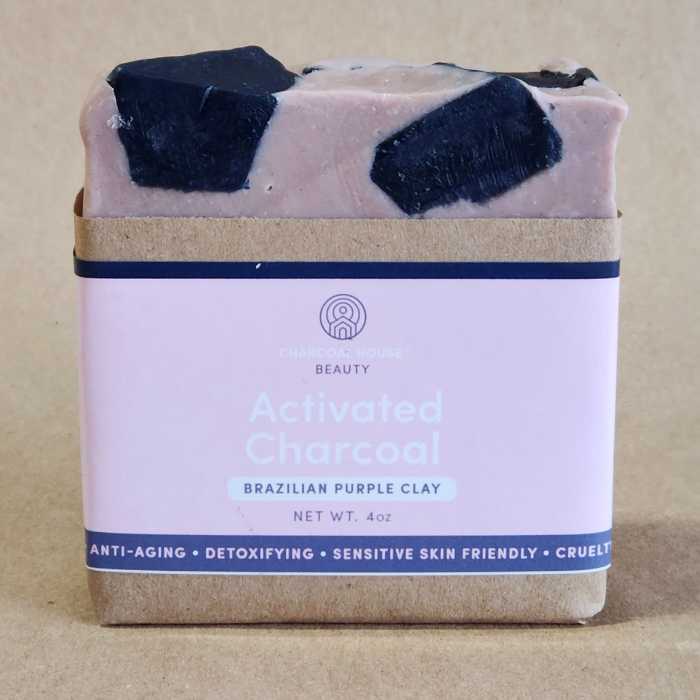 Brazilian Purple Clay Activated Charcoal Soap with Lavender