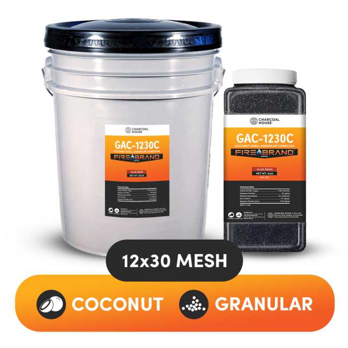 GRANULAR Activated Charcoal (Coconut) 12x30 mesh
