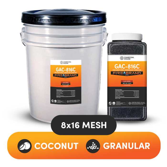 Granular Activated Charcoal Coconut 8x16 Mesh