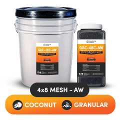 GRANULAR Activated Charcoal (Coconut) 4x8 mesh Acid Wash