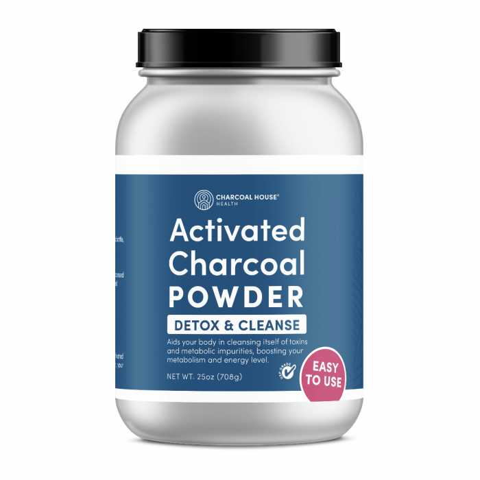 USP Coconut Activated Charcoal Powder - Detox and Cleanse-24 oz. - 2 qt. GLASS jar